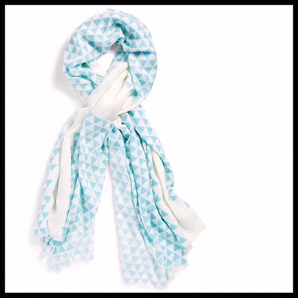 LONG TURQUOISE WHITE WRAP CAPE BLANKET SCARF - Picture 6 of 8